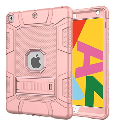 Funda Para iPad Generacion 7 8 Y 9 Resistente Rosa Claro