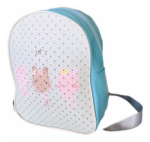 Mochila Diseño Gatito Para Mujer Color Celeste