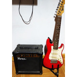 Mini Guitarra Eléctrica Strockaster Mirs Y Amplificador 15 W