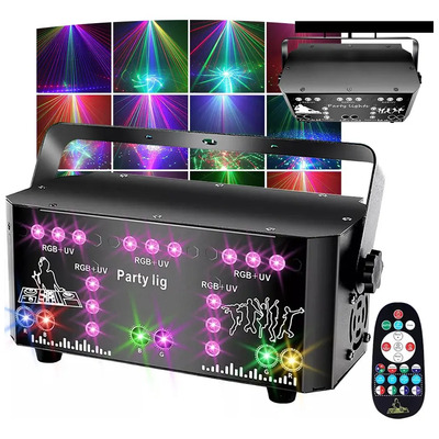 50w Luces Dmx Dj 21 Láser Focos Rgb Uv Luz Escenario Fiesta