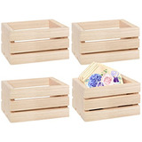 Aweyka Paquete De 4 Mini Cajas De Madera Rústicas, Cajas De