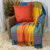 Manta Para Sofá Cama Gigante Decorativa Protetora Colorida Cor Color Desenho Quadriculada