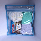 Kit Com 3 Sacos Organizadores Azul Maternidade Viagem