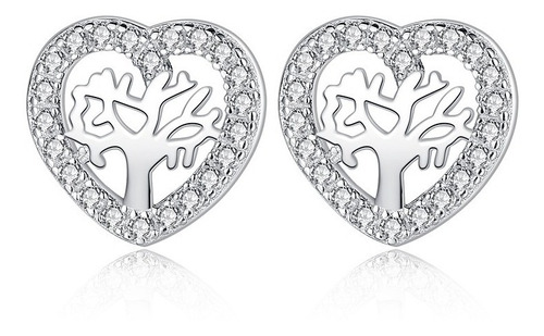 Aros Arbol De La Vida Plata 925 Joyas Mujer Amor Corazon