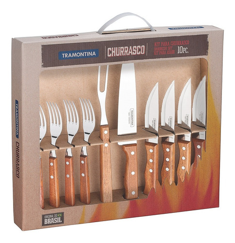 Jogo Churrasco Inox 10 Dynamic - Tramontina  