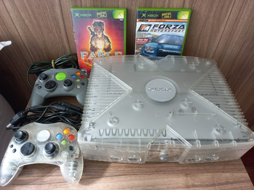 Xbox Classico Cristal 1tb 2 Controles Hd 1tb Leitor 100%