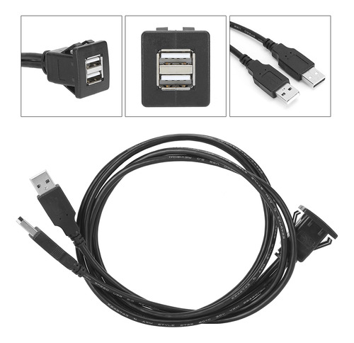 Cable De Datos Para Coche, Extensión Usb 2.0, Doble Interfaz