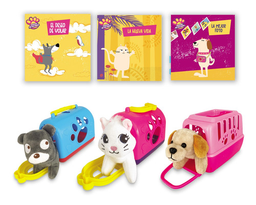 My Pet Puppy Kit 5 X 3 Mascotas De Peluche + Canil