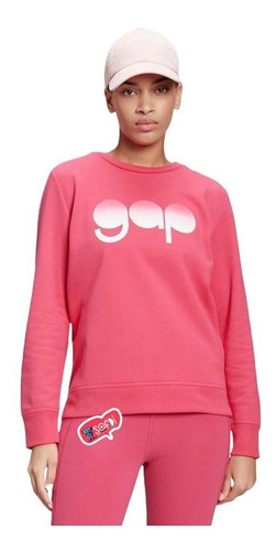 Gap - Sudadera Logo Crewneck Sweatshirt - Pink Hibiscus