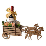 Carreta De Mdf Centro Mesa Boda Porta Vinos Juguete Caballos