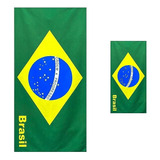 Kit 1 Toalha De Banho Brasil + 1 Toalha De Rosto 