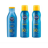 Kit 3 Bloqueadores Solares Nívea Sun Sport  200ml C/u