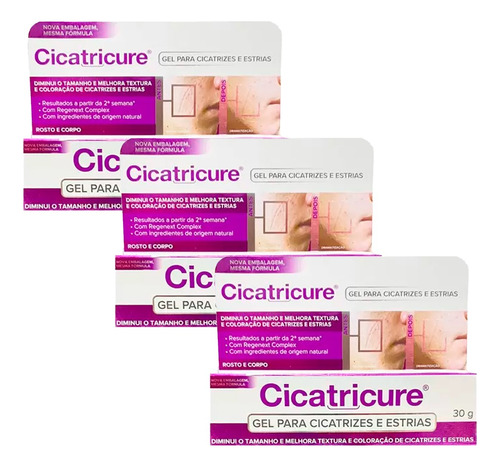 Gel Para Cicatrizes E Estrias Cicatricure 30g - 3 Unidades