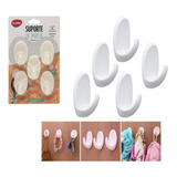 Kit 05 Gancho De Parede Adesivo 5cm Branco Cozinha Banheiro