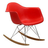 Sillón Rocker Modway De Plástico Moldeado En Rojo