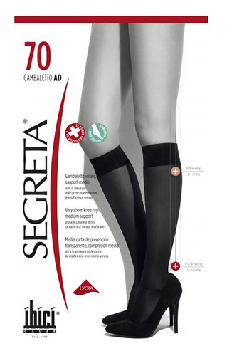 Medias Ibici Segreta 70 Compresion 11-14mmhg Gambaletto 3/4