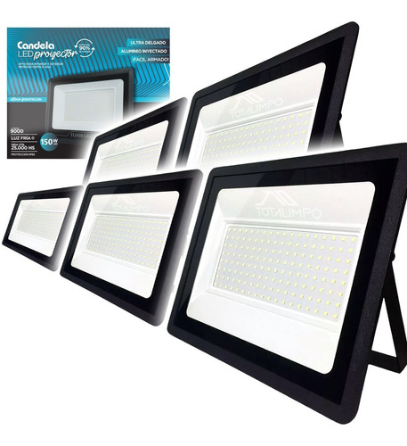 5 Reflectores Led 150w Inter/exte Proyector Candela 7276 Cta