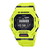 Reloj Casio G-shock Modelo Gbd-200 Color De La Correa Verde Color Del Bisel Amarillo Color Del Fondo Negro