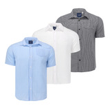 Paquete 3 Camisas De Moda Manga Corta Para Hombre Slim Fit