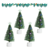 Mini Árbol De Navidad Con Luces De Decoració 17cm,4pcs