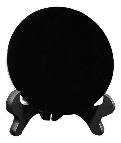 Espejo Con Forma De Disco De Obsidiana Negro Para Oficina En