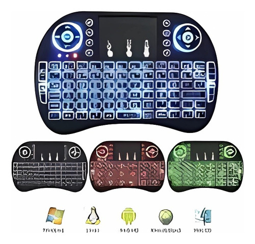 Controle E Mini Teclado Sem Fio Touchpad Tv Notebook