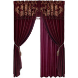 Royale  Juego De Cortinas  Cortinas Florales Jacquard P...