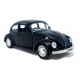 Carrinho De Ferro Fusca Clássico 1/32 Miniatura Coleção Cor Preto-fosco