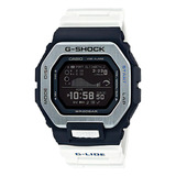 Reloj Casio G-shock Gbx-100-7dr Color De La Correa Blanco Color Del Bisel Plateado Color Del Fondo Negro