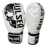 Melhor Luva De Box Muay Thay Branca Caveira Pulser Pro 10 Oz