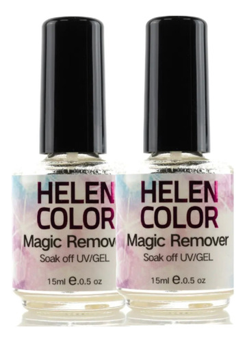 Kit 2 Removedor De Esmalte Em Gel Unhas Magic Remover 15ml