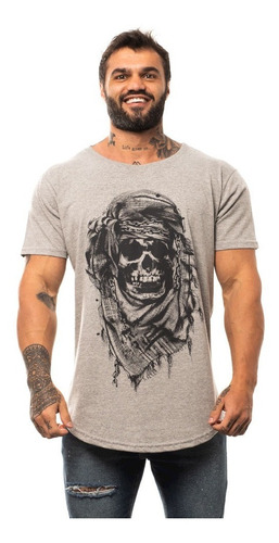 Camiseta Longline Justiceiro Punisher Militar Caveira 