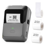 Mini Impresora De Etiquetas Bluetooth Portátil+3 Rollos