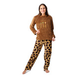 Pijama Jirafa Bordado Corderito Y Polar Estampado