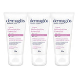 Combo X3 Dermaglos Crema Manos Hidratación Esencial 50gr