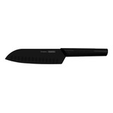 Cuchillo Santoku De Acero Inoxidable Antimicrobiano Negro Tramontina Nygma 7