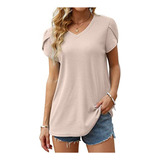 Blusa Tipo Túnica Holgada De Manga Corta Con Cuello En V