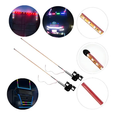 2 Luces Led Rgb Para Antena, Advertencia Coche/atv/camión Ambos Lados