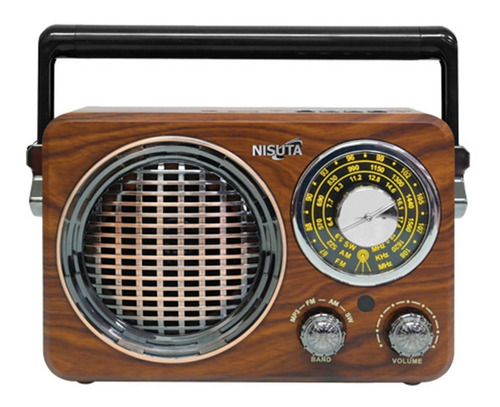 Radio Am Fm Grande Vintage Nisuta Mp3 Bluetooth Aux Ns-rv17 