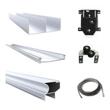 Kit Frente Placard Corredizo Aluminio Hogar 2 Mt 3 Pt Hafele