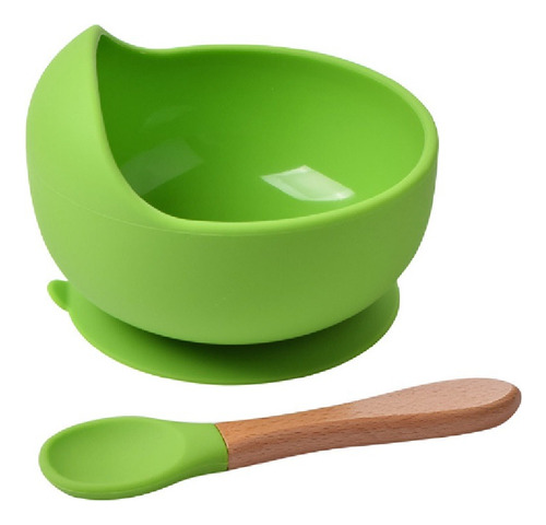 Set De Bowl Silicona Antideslizante Con Cuchara Para Bebes