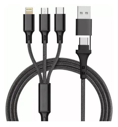 Cabo Usb C 3x1 Universal - Tipo C Micro Usb + Android Ios 
