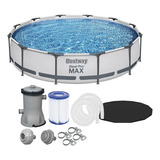 Piscina Estrutural 6.473l + Capa + Filtro 110v/220v Bestway