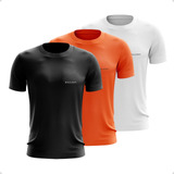 Kit 3 Camisas  Dry Fit Academia Esportiva Com Proteção Uv