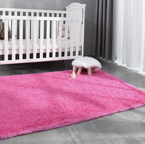 Alfombras Tapetes Peludos Extra Suaves 200*150 Cm Rosa Mexic