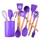 Set 12 Utensilios De Cocina Silicona Resistente Calor Juego