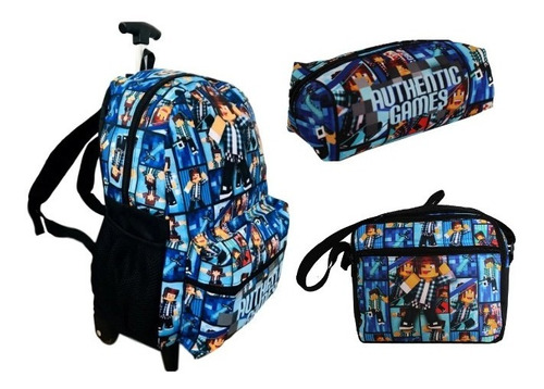 Mochila Authentic Games Infantil Rodinhas Bolsa Escolar