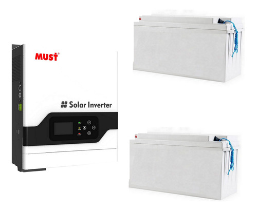Kit Solar 2 Baterias 200a Gel Con Inversor 3kw 24v Must Mppt