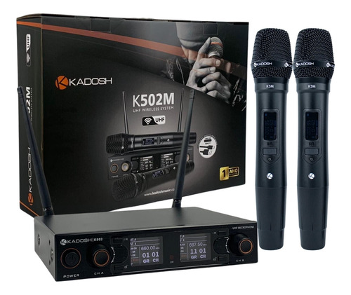 Microfone Sem Fio Duplo Kadosh K502m Profissional Uhf
