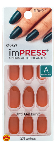 Kiss New York Impress Média Amendoada Citrine - Unhas Postiç